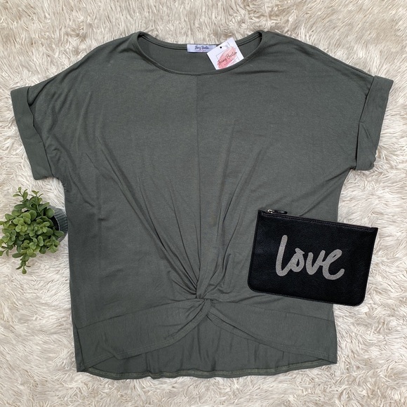 Jenny Boston Twist Hem Dolman Top 💗 Olive - Picture 2 of 13